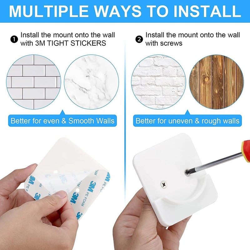 ICERO Adhesive Shower Curtain Rod Holder | No Drilling, Sticking them up Or Easy places to drill for a fixture | Strong Hold | 2 Pack, Black (Rod Not Included) - Image 5